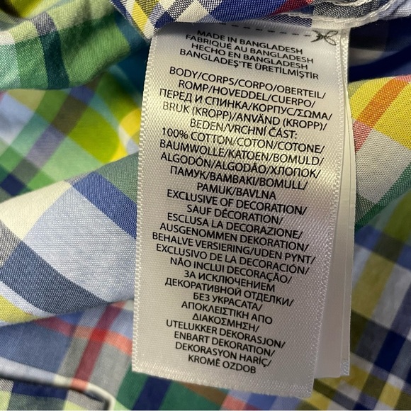 Polo Ralph Lauren Boys XL 18-20 Classic Multi Plaid Natural Stretch Short Sleeve - Picture 10 of 11